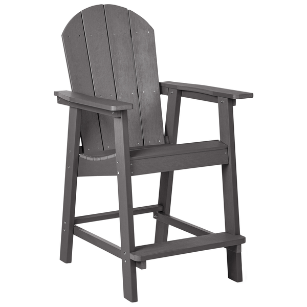 Garten-Barstuhl ADIRONDACK Kunststoff Dunkelgrau