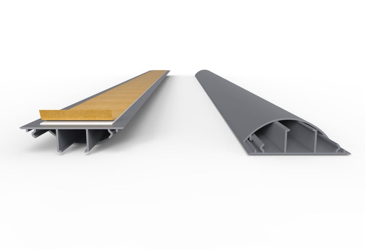 CILSON WDK7020SG Art.-Nr. 6700380 Kabelkanal 70 x 20 mm x 2.000 mm - Trittfest, selbstklebend mit Bodenbelochung, grau RAL 7035