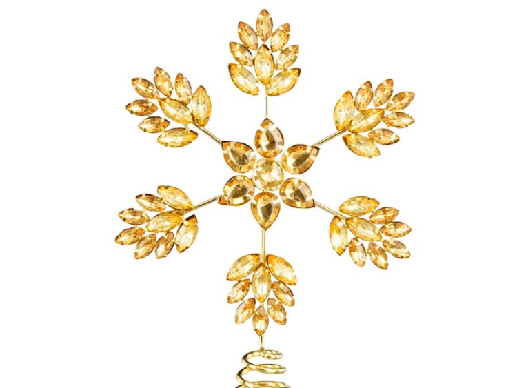 LAALU Weihnachtsbaumspitze Schneeflocke gold Kunststoff I 28 cm