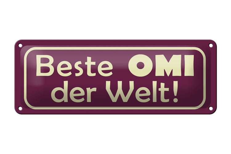 Blechschild Spruch 27x10cm Beste Omi der Welt Dekoration