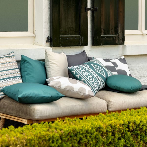 Santorini Outdoor Kissen - 45x45 cm Grau - Mit Reißverschluss
