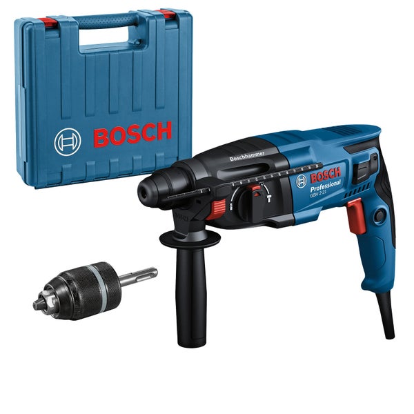 Bosch Professional Bohrhammer GBH 2-21 inklusive Zusatzbohrfutter und Transportkoffer.