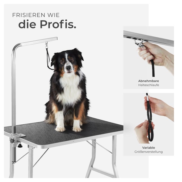 Trimmtisch tectake  Belastbarkeit 60 kg mit höhenverstellbarem Galgen schwarz/grau