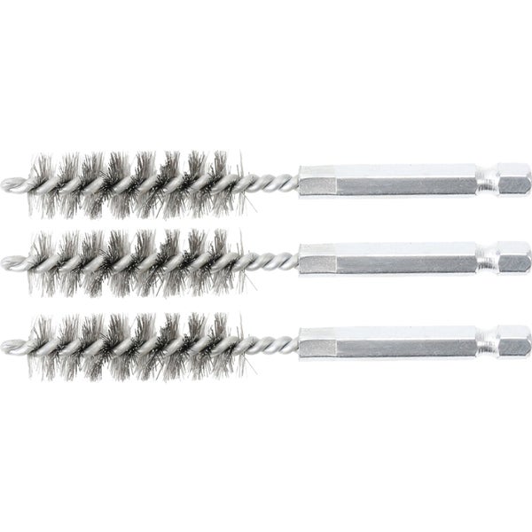 BGS Stahlbürste 13 mm Antrieb Außensechskant 6,3 mm (1/4) 3tlg. - 3078-13-S