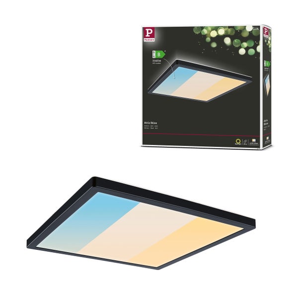 LED Panel Atria Shine IP44 eckig mm 15,7W 2100lm 3000 - 6500K Schwarz