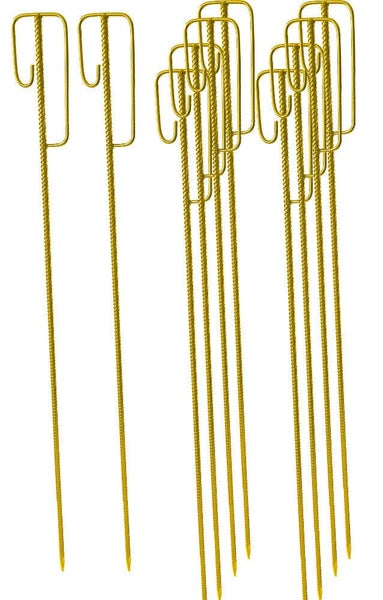 UvV 10 x Absperrleinenhalter Laterneneisen lackiert 1,20 m in vier Farben / Gelb