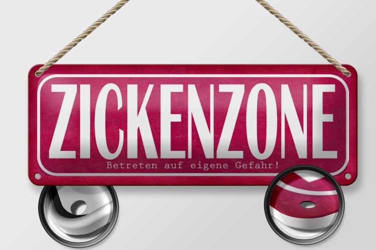 Blechschild Spruch 27x10cm Zickenzone eigene Gefahr Dekoration