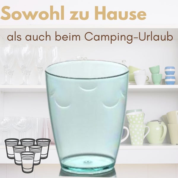 Trinkgläser Set 8er Wassergläser Set Plastik 280 ml Acrylglas Becher Bunte Gläserset Camping Gläser Kunststoff Trinkgläser Kinder