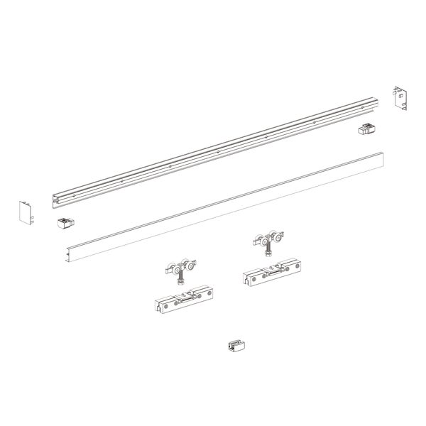 Schiebetürbeschlag Set mit Laufschiene und Zubehör