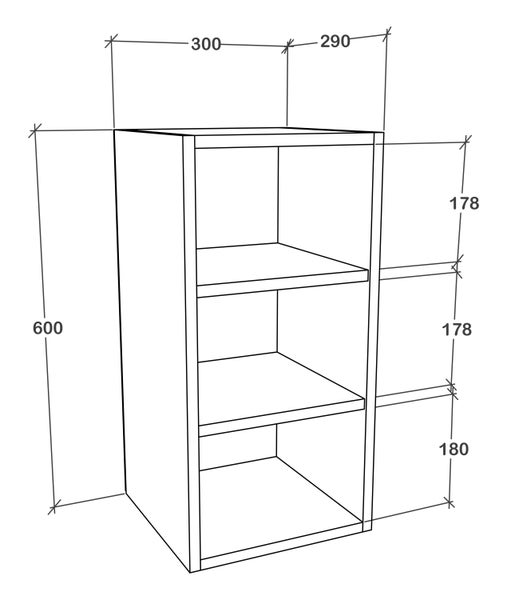 Wandregal B. 30 cm Hängeschrank Küche Esilo