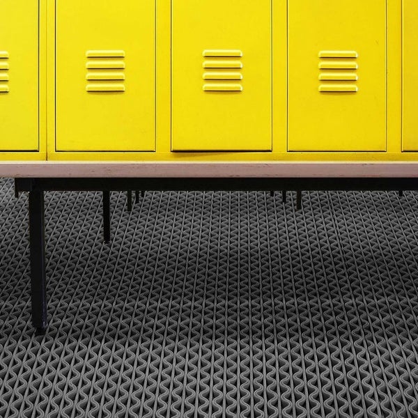 FLOORDIREKT Hygienematte für Barfußzonen - UV beständig - Grau - 90 x 300 cm