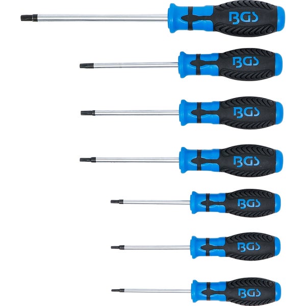 BGS Schraubendreher-Satz T-Profil (für Torx) mit Bohrung T10 - T40 7tlg. - 7841