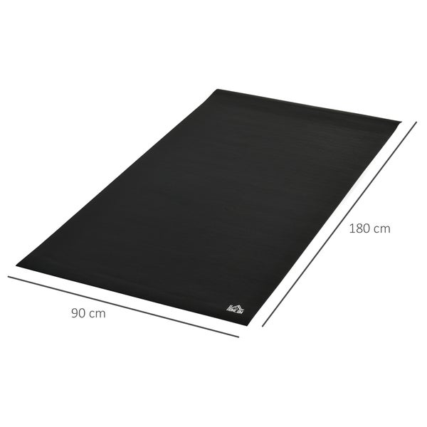 HOMCOM Bodenschutzmatte für Fitnessgeräte, 180L x 90B x 0,6H cm, PVC, Schwarz