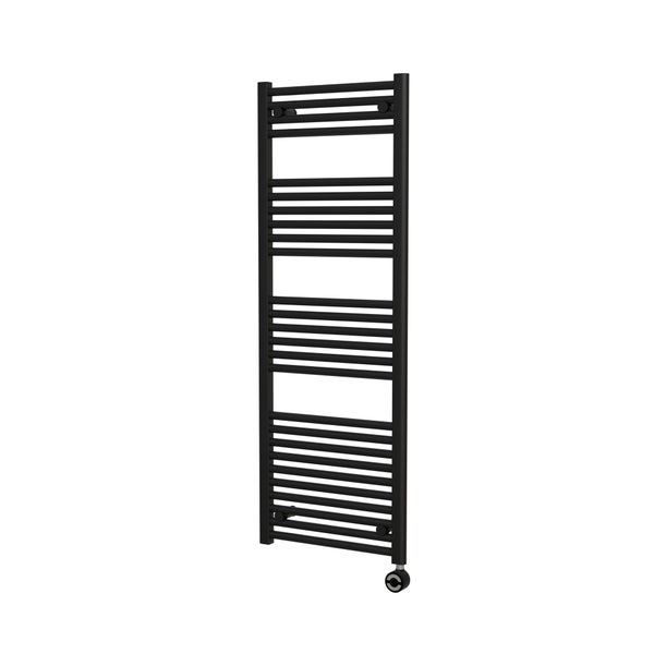 Schwarzer Handtuchwärmer mit Rollen