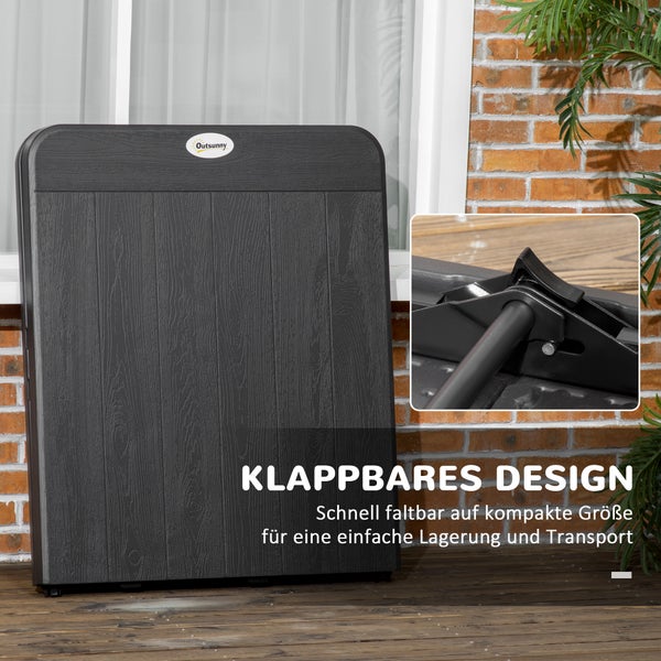 Schwarzer Klapptisch mit Metallgestell