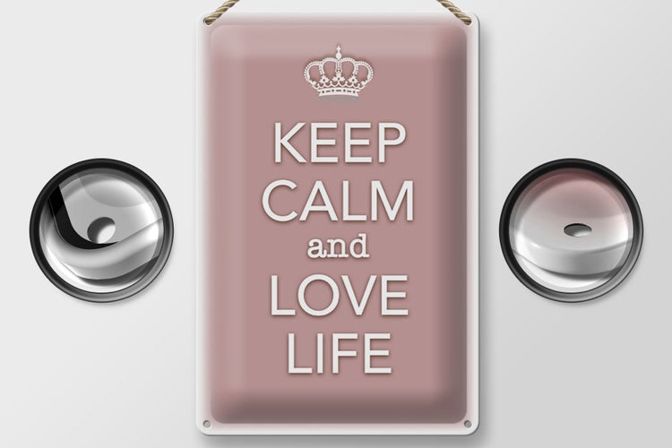 Blechschild Spruch 20x30cm Keep Calm and love life