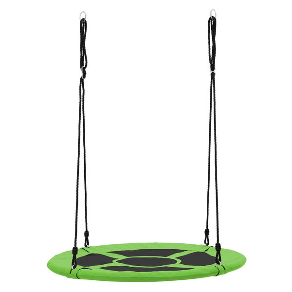 ECD Germany Nestschaukel Ø100 cm, Grün, Tellerschaukel für Kinder & Erwachsene, Höheverstellbare Kinderschaukel Outdoor, Hängeschaukel 150 kg belastbar, Gartenschaukel Rundschaukel geschlossener Sitz