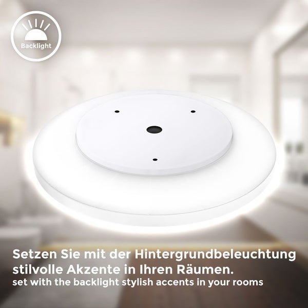 LED Panel Ø29 cm - 18W, 2400lm, IP44, flach, neutralweiß, weiß