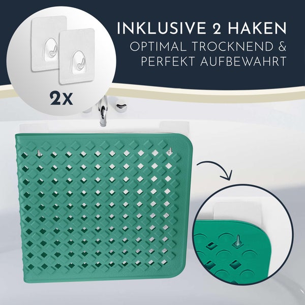 Homerella Badewannenmatte rutschfest Hautsensitiv 88x39cm, INKL. AUFHÄNGUNG | Antirutschmatte Badewanne BPA frei | Duschmatte schimmelresistent & maschinenwaschbar | Badematte rutschfest