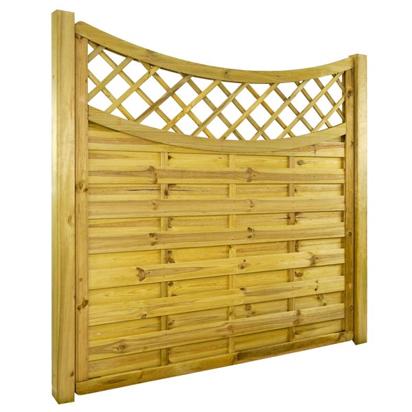 Holzzaun mit Latten und Rankgitter