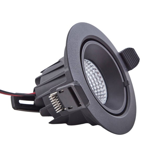 Arcchio LED Hochvolt Einbaustrahler Harcos (Modern) in Schwarz aus Aluminium (1 flammig, ) - Strahler Einbauleuchte Deckenleuchte Wandleuchte Wohnzimmerleuchte