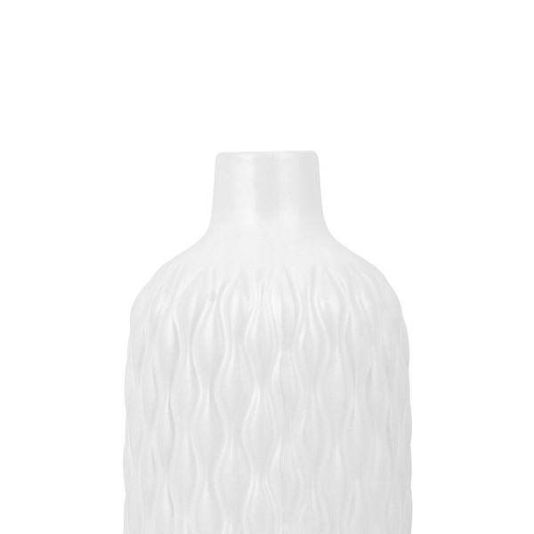 Dekorative Keramikvase mit strukturierter Oberfläche und schmalem Hals.