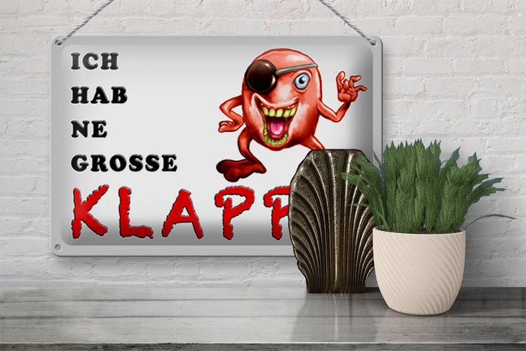 Blechschild Spruch 30x20cm ich habe ne grosse Klappe