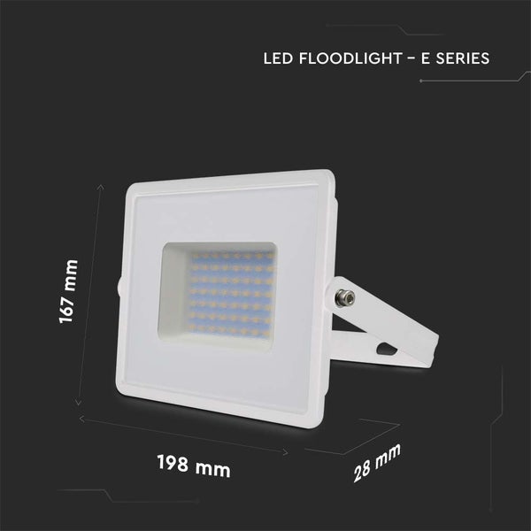 V-TAC VT-4051W-N - Weiße LED-Flutlichtstrahler - E-Serie - IP65 - 50W - 4300 Lumen - 6500K
