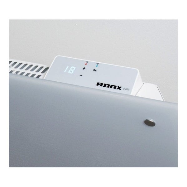 Infrarotpanel Quality Heating Adax Clea WiFi 34 cm 400 W gehärtetes Glas Schwarz inkl. WiFi-Thermostat, Wandmontage, Spritzwasserschutz, Kindersicherung, Energieersparnis