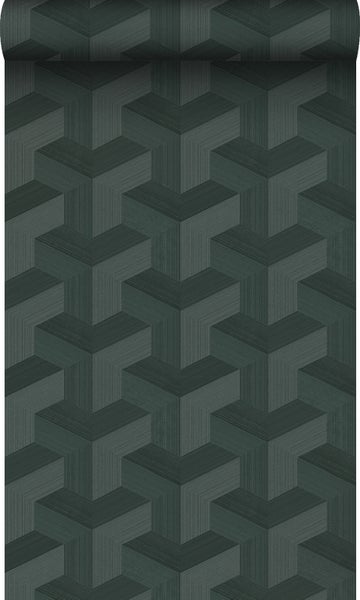 Origin Wallcoverings Öko-Strukturtapete 3D-Muster Dunkelgrün - 50 x 900 cm - 348004