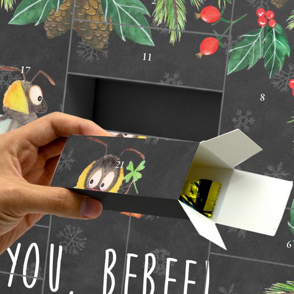 Mr. & Mrs. Panda Befüllbarer Adventskalender Bienen Paar - Schwarz