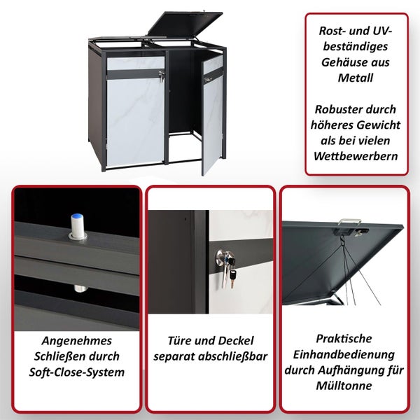 Mülltonnenbox mit Schloss und Soft-Close-System