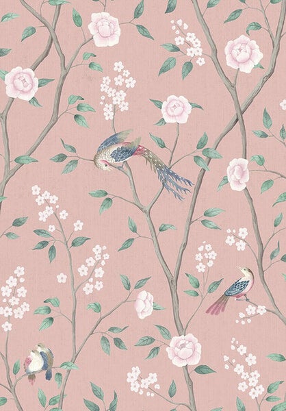 Borastapeter Tapete Blumen Rosa - 53 cm x 10.05 m - 660253