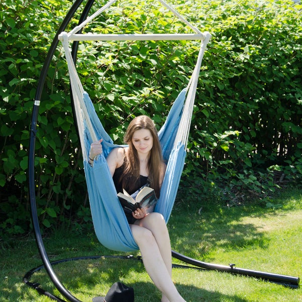 XXL Hängesessel Relaxsessel 185x130cm bis 150kg in Pazifik Blau