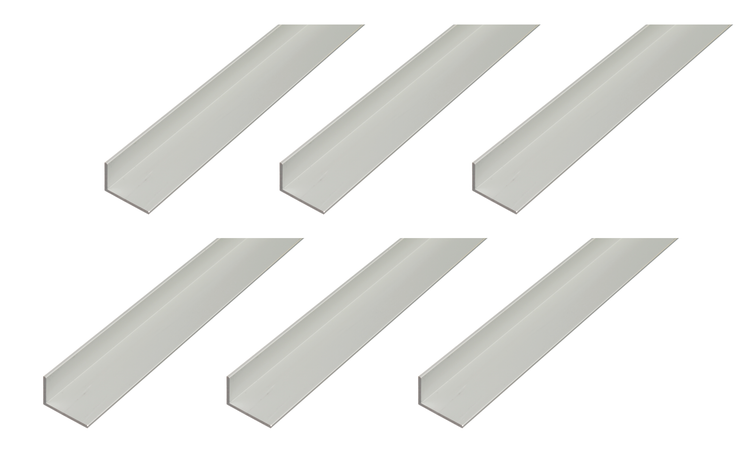 Fünf Aluminium Winkelprofile als Bauprofil für diverse Heimwerkerprojekte