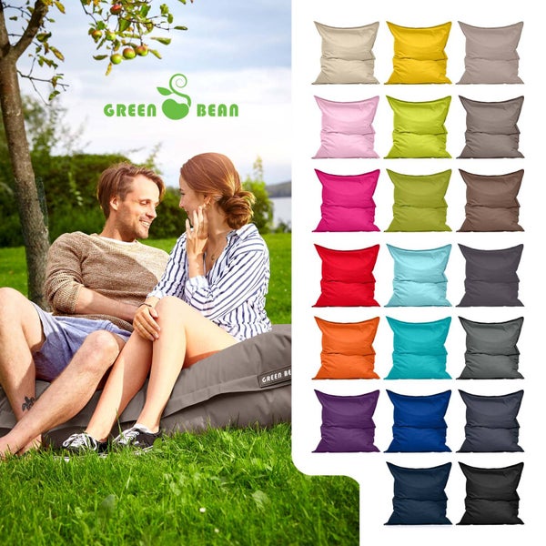 Green Bean Sitzsack XXL 140x180cm 380 Liter Kinder & Erwachsene Bean Bag EPS Perlen Füllung Riesensitzsack Groß Draußen Outdoor Liegekissen Waschbar Wetterfest Lounge Sitzkissen Bodenkissen Khaki