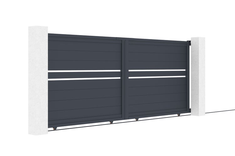 Schiebetor 3,5 m CIMONE H.140 graues Aluminium