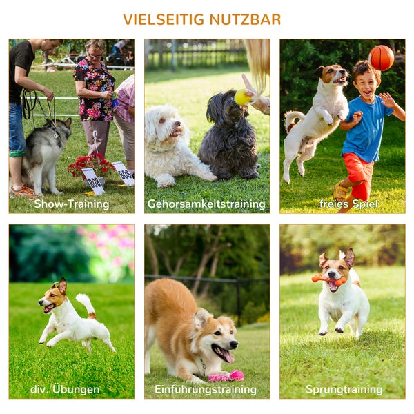 PawHut Agility-Ausrüstung, 323L x 67B x 94,5H cm, PE, Weiß+Gelb