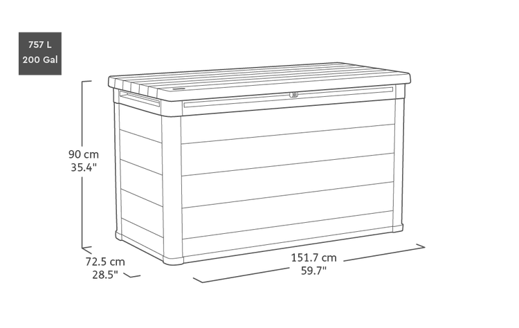 Keter Cortina Aufbewahrungsbox 757L 151,7x72,5x90 cm HORNBACH