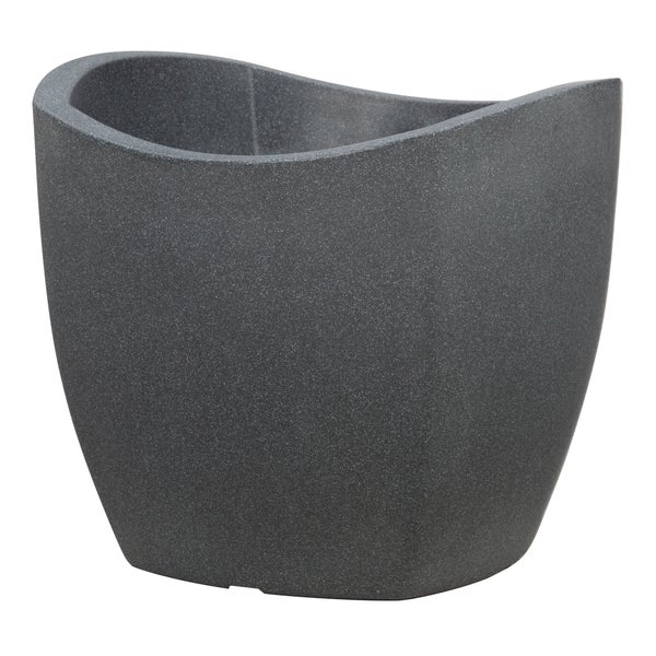 Scheurich Wave Globe Cubo 40, Pflanzgefäß/Blumentopf/Pflanzkübel, rund,  aus Kunststoff Farbe: Schwarz-Granit, 39,4 cm Durchmesser, 35,5 cm hoch, 31 l Vol.