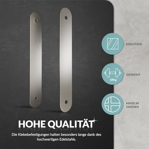 Erica Klebebefestigungen für Duschstange was das Bohren von Löchern in die Fliesen überflüssig Macht, Klebstoff i.Universal und I.Cleaner zum Reinigen der Wand vor der Montage enhalten.