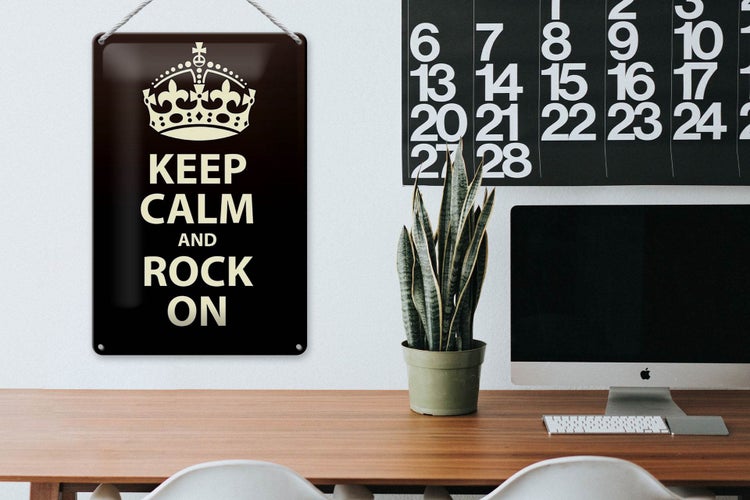 Blechschild Spruch 20x30cm Keep Calm and rock on