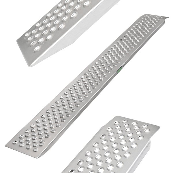 TRUTZHOLM 1x Auffahrrampe Alu 200 x 22 cm 200 kg gelocht gewölbt rutschhemmedn starr leichte Rampe
