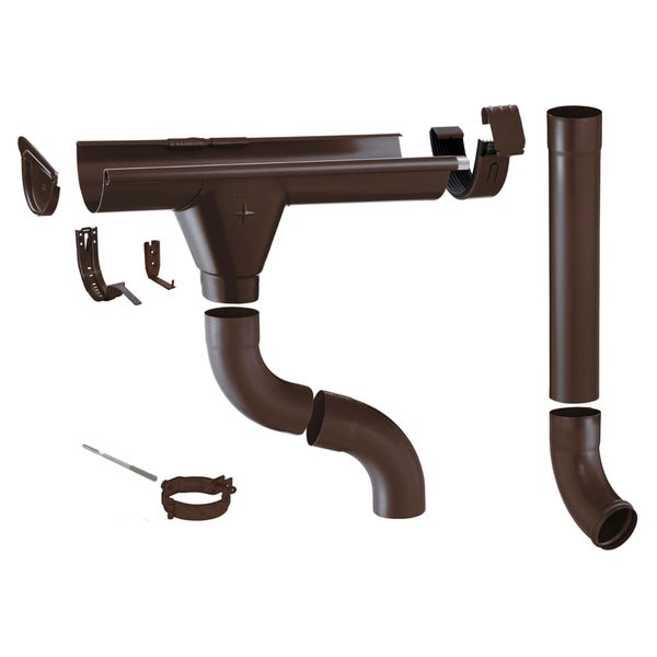 Dachrinnen-Set mit Rohren, Halterungen und Zubehör