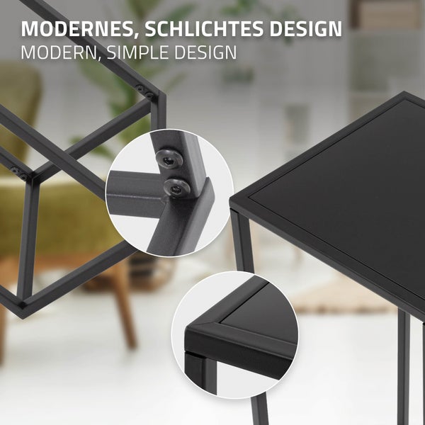 ML-Design Blumenständer im 2er Set, Schwarz, 20x60x20/30x70x30 cm, Moderne Blumentopfständer, Wetterfeste und robuste Pflanzenständer aus Metall, Blumentopfhalter 2-TLG, Blumenhocker Pflanztopf Deko