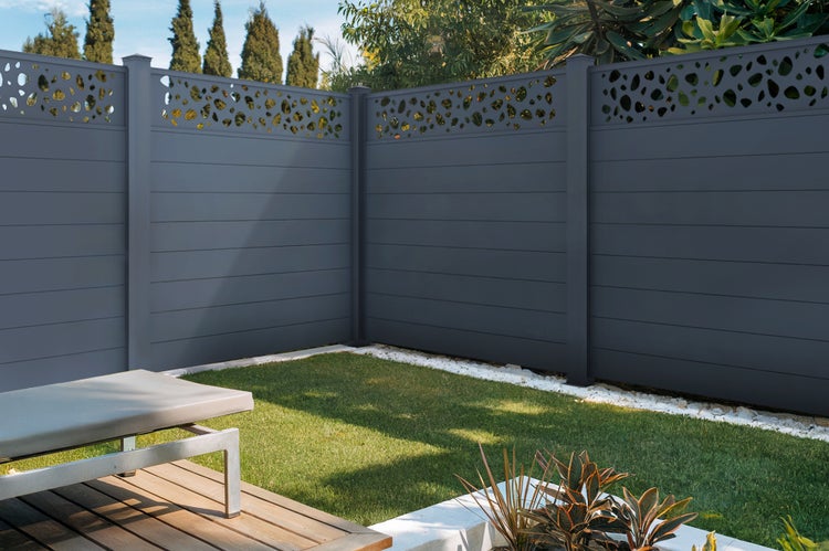 Sichtschutzzaun aus Aluminium SUNNY 190H170 Grau