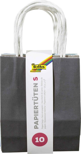 Folia  Papiertüten S, aus 125g/m² Kraftpapier, 20 Stück, 12x15x5,5cm, natur