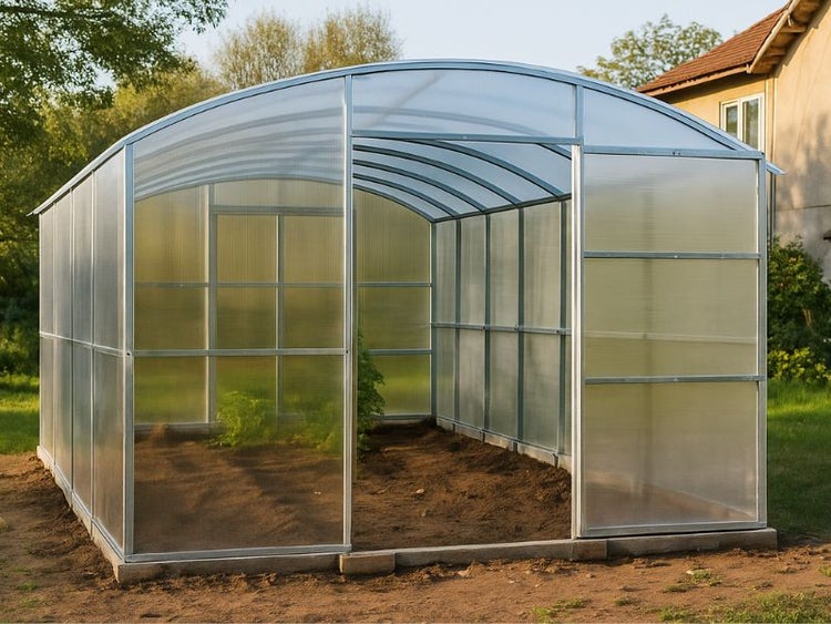 Gewächshaus mit Aluminiumrahmen und Polycarbonatplatten