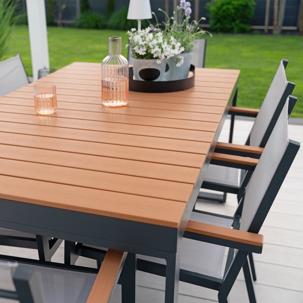 Home Deluxe Gartentisch SIERA – 160 x 90 cm aus robustem Aluminium | Gartenmöbel, Gartengarnitur, Balkontisch