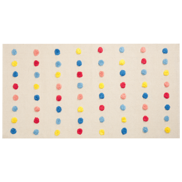 Kinderteppich LELES Beige 80 x 150 cm Baumwolle
